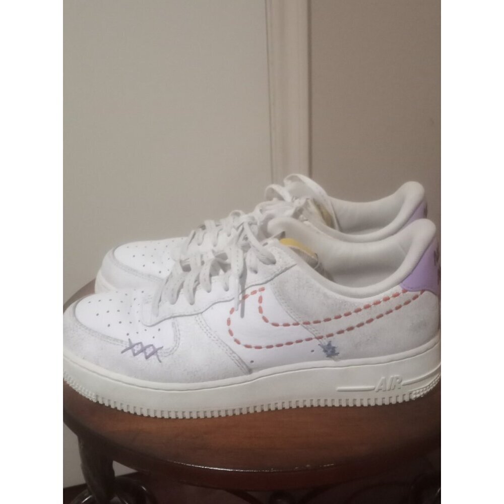 Nike Air Force 1 '07 SE 101 Sneaker Women Size 9.5 White Multi Shoes DX2348-100 - Picture 10 of 13